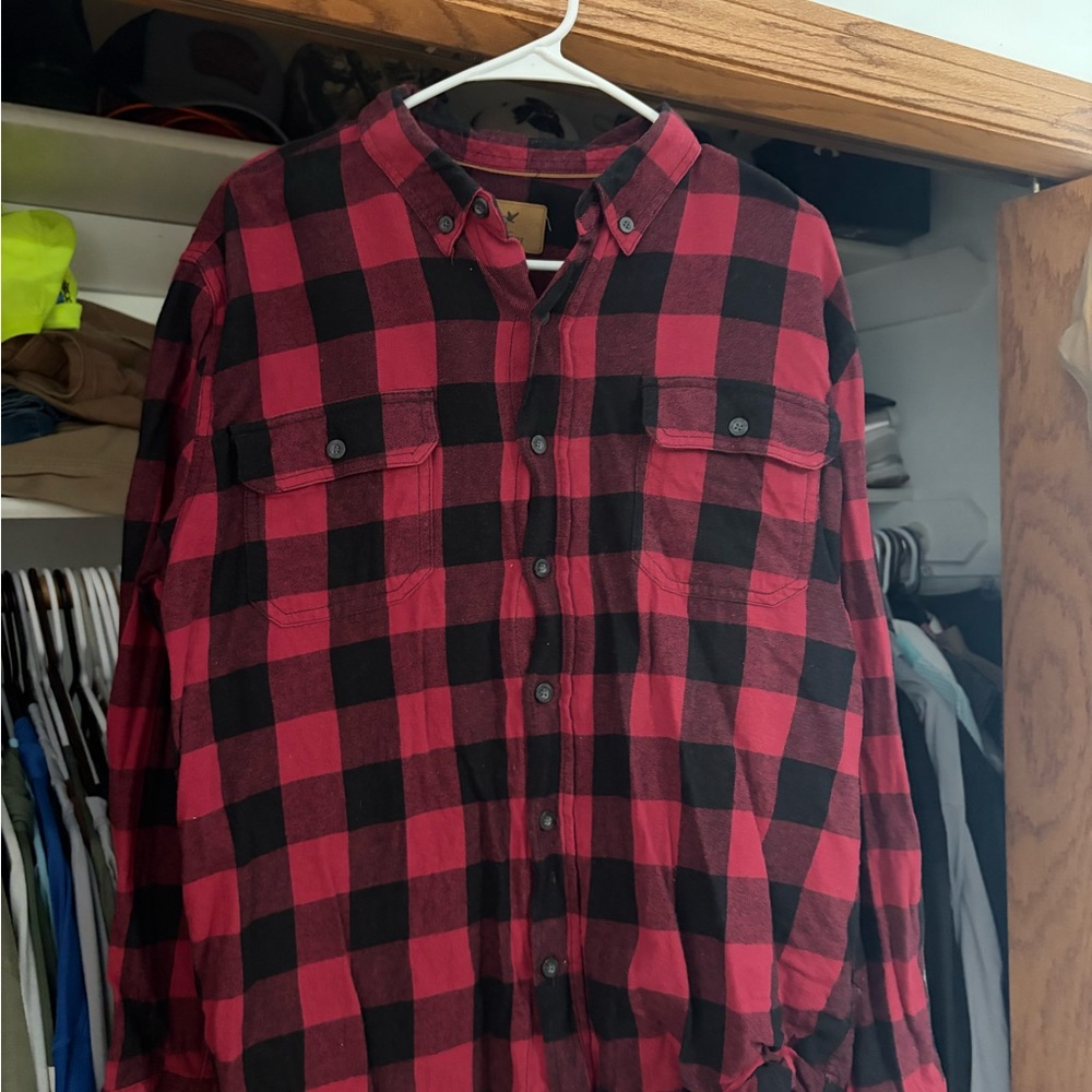 Outdoor Life Red and Black Plaid Shirt